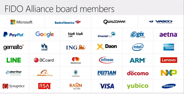 Viele Unternehmen sind Teil von FIDO.<br> (Bild: Microsoft/Screenshot: Golem.de)