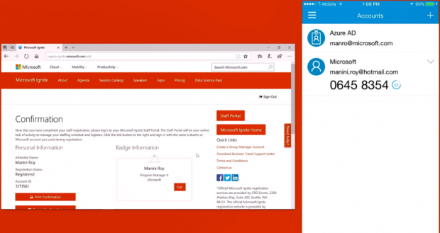 Im Webbrowser mit Authenticator anmelden. (Bild: Microsoft/Screenshot: Golem.de)