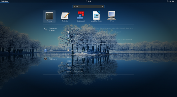 Die Ergebnisse der Suche wurde hingegen verkleinert, damit mehr davon auf den Bildschirm passen. (Gnome/Screenshot: Golem.de)