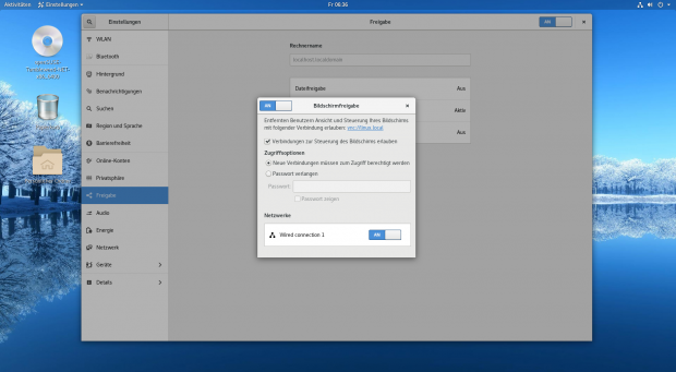 Die Ausgabe der Bildschirmfreigabe steuert jetzt die Gnome-Bibliothek Mutter und funktioniert unabhängig von X11 oder Wayland. (Gnome/Screenshot: Golem.de)