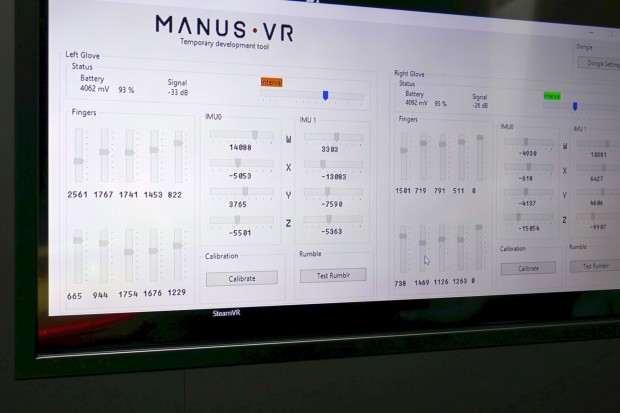 Zur Kalibrierung der Manus VR Gloves sind viele Parameter zu beachten. (Foto: Gaetano Rizzo)