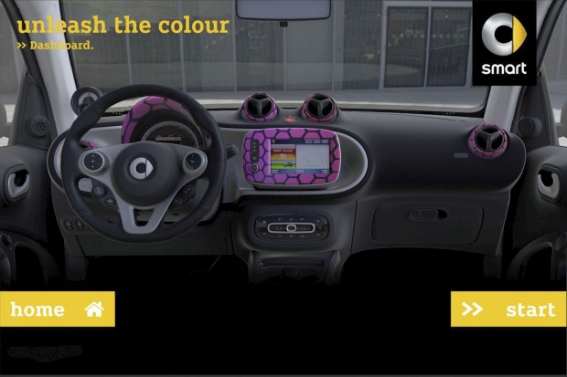 Die individualisierten Zierteile werden im Innenraum des Smart eingeblendet und werden anschließend vom 3D-Drucker erstellt.  (Foto: Daimler)