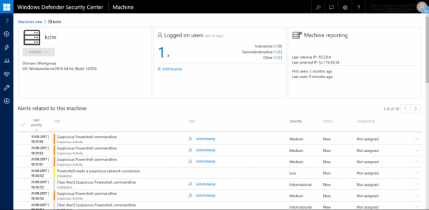 Die Übersicht zeigt eine Historie von Meldungen an. (Bild: Microsoft)