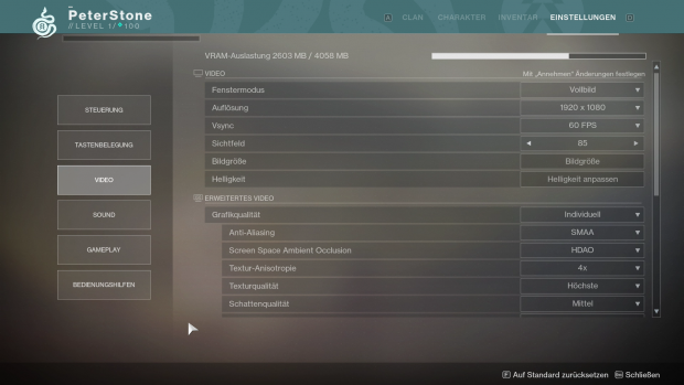 Das Grafikmenü bietet Optionen wie Anti-Aliasing... (Screenshot: Golem.de / Bild: Activision)
