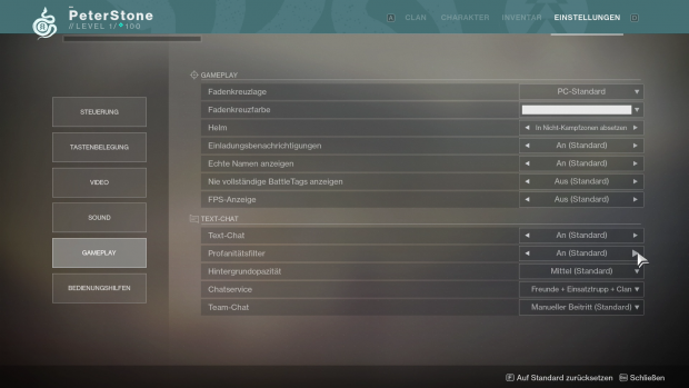 Wichtig im Gameplay-Menü: Der &quot;Profanitätsfiler&quot;. (Screenshot: Golem.de / Bild: Activision)