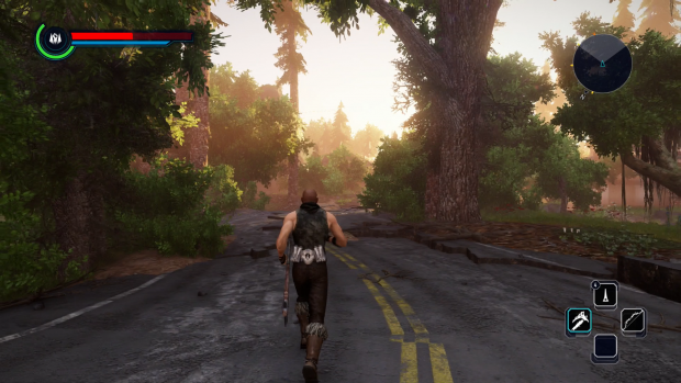 Nanu, wo kommt die Autobahn her? Elex spielt nicht in einer klassischen Fantasywelt. (Screenshot: Golem.de / Bild: Piranha Bytes)