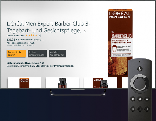 Auf dem Fire TV kann der Zuschauer direkt bei Amazon einkaufen. (Bild: Exaring)