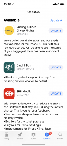 iPhone-X-Updates sind in den letzten Wochen die Regel geworden. (Screenshot: Golem.de)