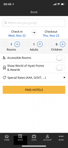 Sieht nicht so aus, wurde aber angepasst: die Hyatt-App. (Screenshot: Golem.de)