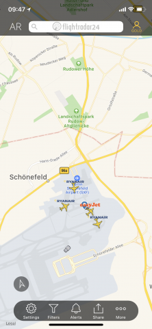 Flightradar 24 im Hochkant- ... (Screenshot: Golem.de)