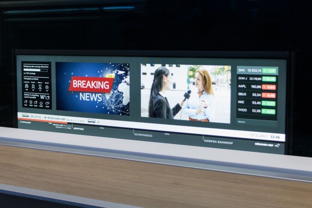 Andere Bildschirme zeigen aktuelle Nachrichten. (Foto: Werner Pluta/Golem.de)