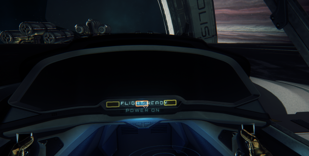 Im Cockpit lassen sich diverse Schalter betätigen. (Bild: CIG/Screenshot: Oliver Nickel/Golem.de)