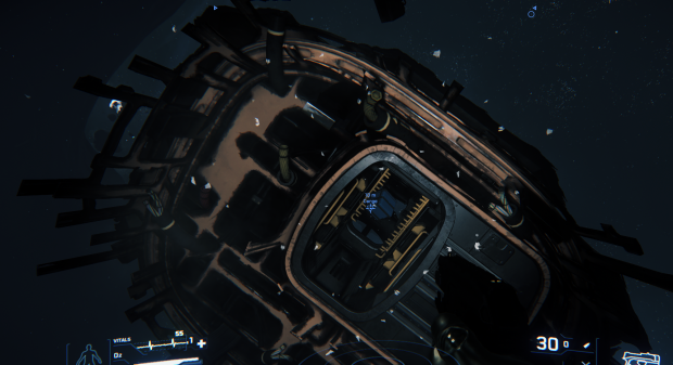 In einigen Missionen schwebt meine Spielfigur durchs All. (Bild: CIG/Screenshot: Oliver Nickel/Golem.de)