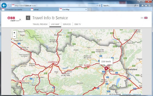 Schöne Streckendarstellungen. Wer reinzoomt, bekommt sogar Nebenbahnen angezeigt. (Screenshot: Golem.de)