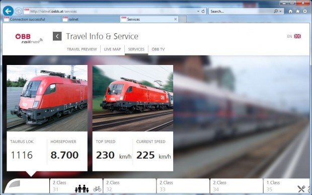 Was bietet der Railjet? Die Übersicht ... (Screenshot: Golem.de)