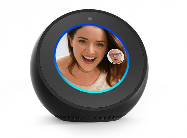 Echo Spot mit aktivem Videotelefonat (Bild: Amazon)