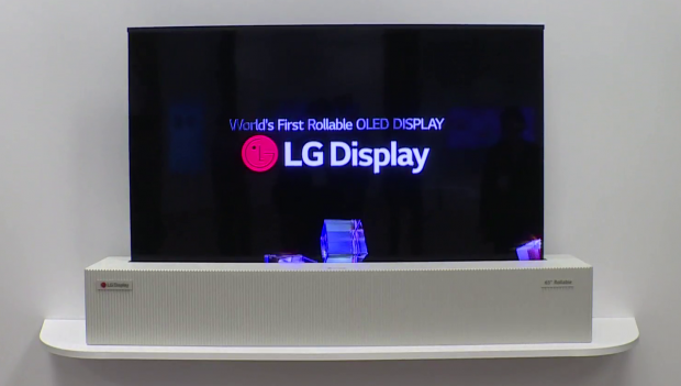 65-Zoll-Fernseher mit aufrollbarem OLED-Display mit 4K-Auflösung (Bild: LG)
