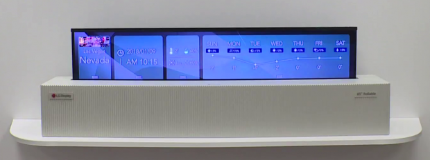 65-Zoll-Fernseher mit aufrollbarem OLED-Display mit 4K-Auflösung (Bild: LG)