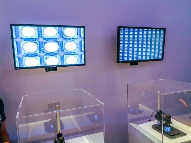 Samsung verwendet für jedes Pixel drei LEDs, die Technologie nennt der Hersteller Micro LED. (Bild: Tobias Költzsch/Golem.de)