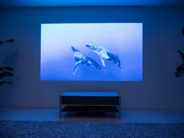 Das vom LSPX-A1 projizierte Bild ist dank 4K-Auflösung sehr scharf. (Bild: Martin Wolf/Golem.de)