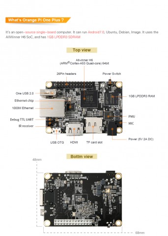 Orange Pi One Plus(Bild: Shenzhen Xunlong)
