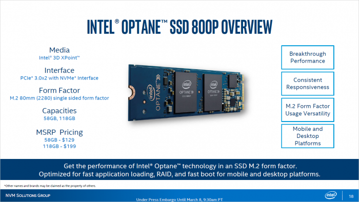 Optane SSD 800p (Bild: Intel)