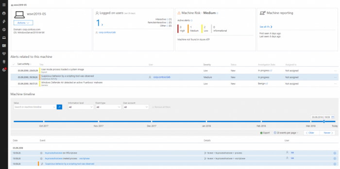 Windows Defender ATP in Windows Server 2019 (Bild: Microsoft)