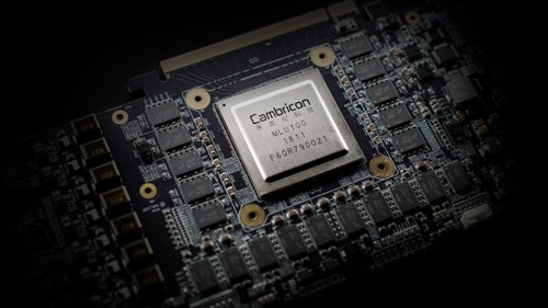 Platine mit MLU100 und DDR4 (Bild: Cambricon)