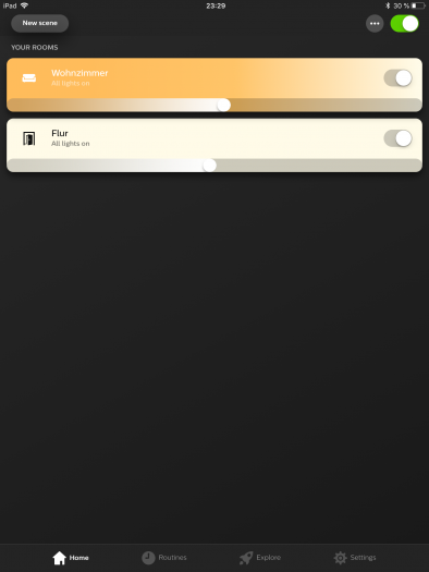 Die Übersicht der Lampen und Räume sieht moderner als zuvor aus. (Bild: Screenshot/Golem.de)
