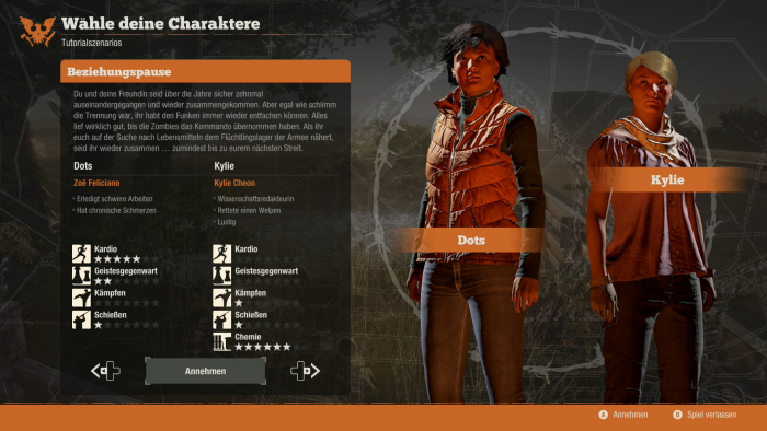 Beim Spielstart w&auml;hlen wir eines von mehreren verf&uuml;gbaren Paaren (Xbox-One-Version). (Bild: Microsoft/Screenshot: Golem.de)