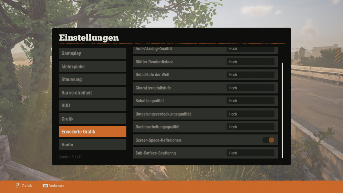 Das Grafikmen&uuml; der PC-Version (Windows-10-Version) (Bild: Microsoft/Screenshot: Golem.de)