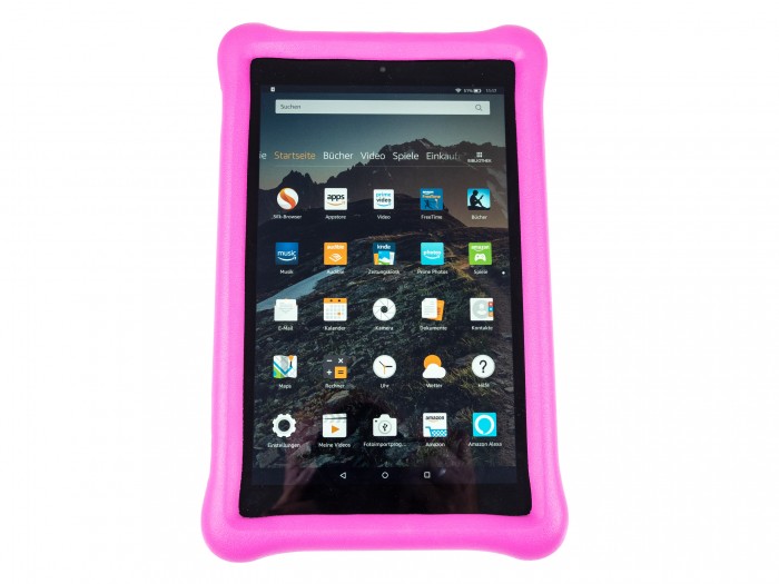 Fire HD 10 Kids Edition mit dem normalen Startbildschirm (Bild: Martin Wolf/Golem.de)