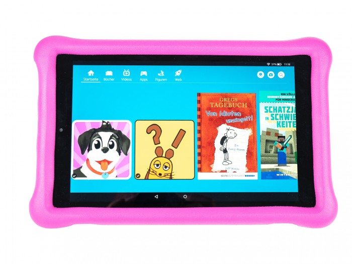 Fire HD 10 Kids Edition mit dem Startbildschirm von Freetime Unlimited (Bild: Martin Wolf/Golem.de)