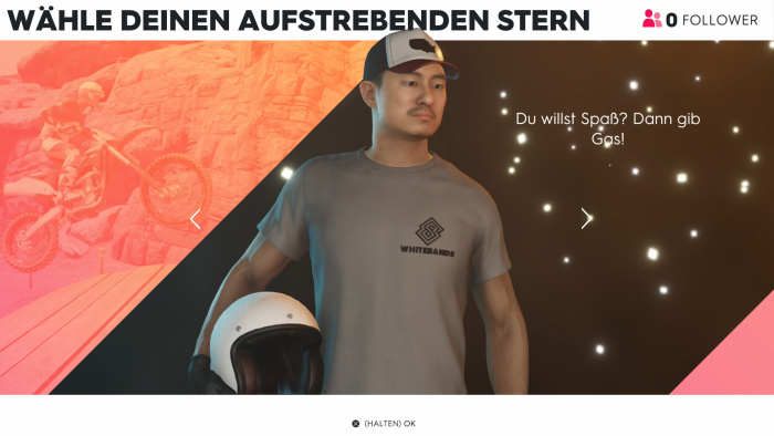 Zum Spielstart wählen wir einen von mehreren vorgebenen Charakteren aus, was spielerisch keine Auswirkungen hat. (Bild: Ubisoft/Screenshot: Golem.de)