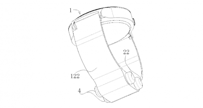 Bei diesem Smartwatch-Patent von Huawei befinden sich die Schächte für die Bluetooth-Ohrstöpsel am Armband gegenüber dem Uhrendisplay. (Bild: Wipo)