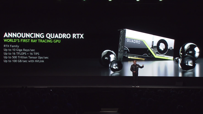 Jensen Huang stellt Turing vor. (Bild: Nvidia)