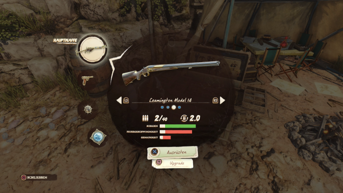 Waffen können wir nach und nach Aufrüsten. (Bild: Rebellion/Screenshot: Golem.de)