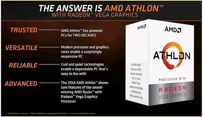 Präsentation zum Athlon 200GE (Bild: AMD)