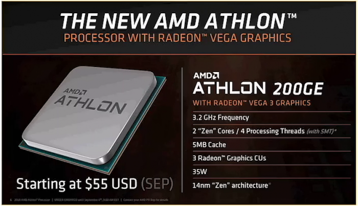 Präsentation zum Athlon 200GE (Bild: AMD)