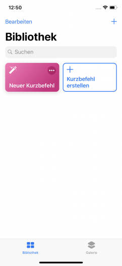 Die neue Kurzbefehle-App sieht etwas nüchtern aus. (Screenshot: Golem.de)