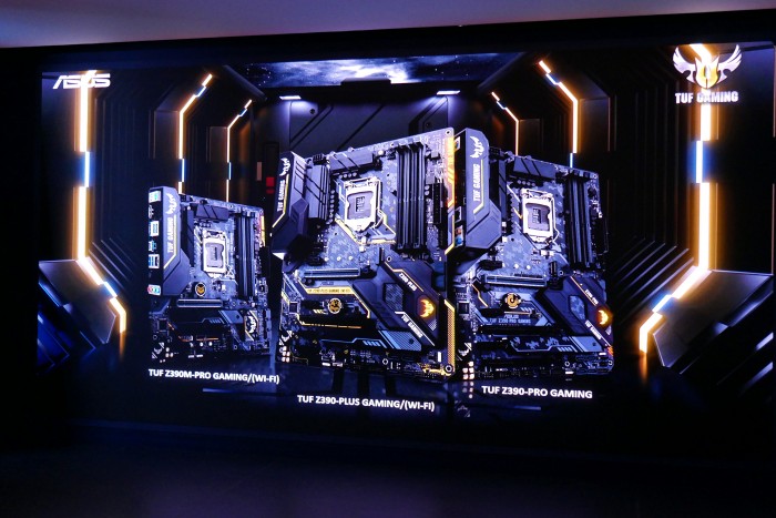 Asus' Präsentation der Z390-Boards und deren Funktionen (Bild: Marc Sauter/Golem.de) 