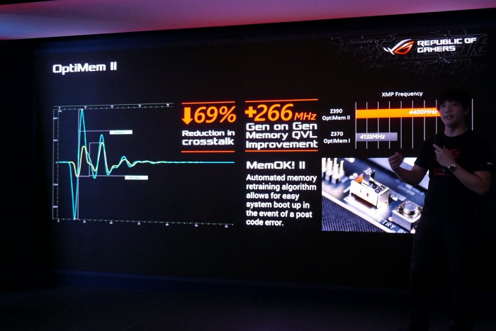 Asus' Präsentation der Z390-Boards und deren Funktionen (Bild: Marc Sauter/Golem.de) 