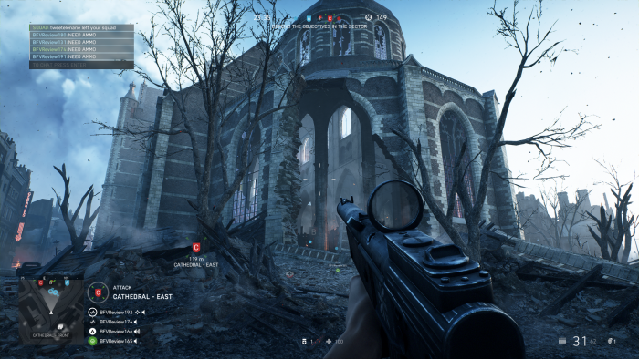 Die Kirche ist ein besonders engagiert umkämpfter Ort. (Bild: EA/Screenshot: Golem.de)