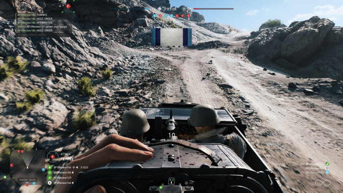 Den Jeep können wir selbst steuern, oder das Geschütz übernehmen. (Bild: EA/Screenshot: Golem.de)