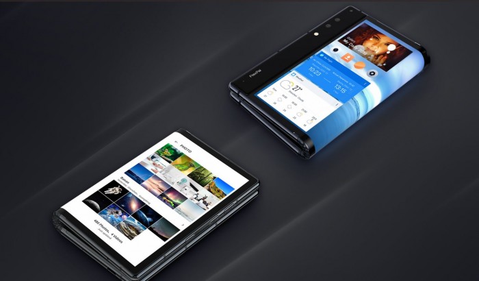 Zusammengeklappt ist das Flexpai ein Smartphone mit zwei Displays. (Bild: Royole)