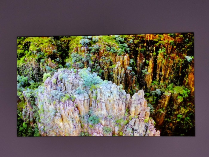 Der neue Micro-LED-Fernseher ist wie die einzelnen Panels randlos. Ein Preis ist noch nicht bekannt. (Bild: Tobias Költzsch/Golem.de)