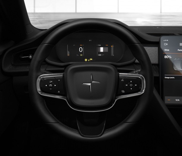 Das Cockpit ist weniger spartanisch als das des Model 3. (Bild: Volvo)