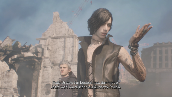 Der mysteriöse V gibt sich betont lässig. (Bild: Capcom/Screenshot: Golem.de)