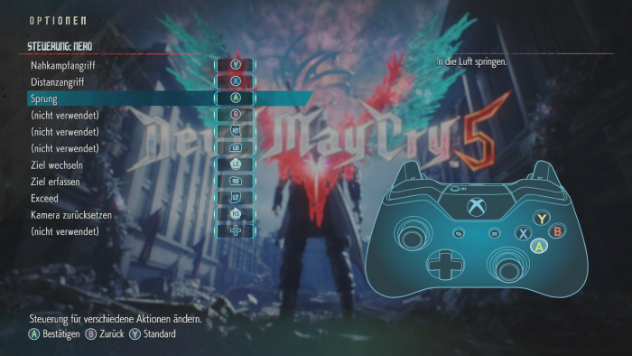 Die Steuerung per Gamepad ist durchdacht, aber komplex. (Bild: Capcom/Screenshot: Golem.de)