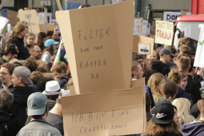 Die Demonstranten lehnten nicht jede Art von Filter ab, ... (Foto: Friedhelm Greis/Golem.de)